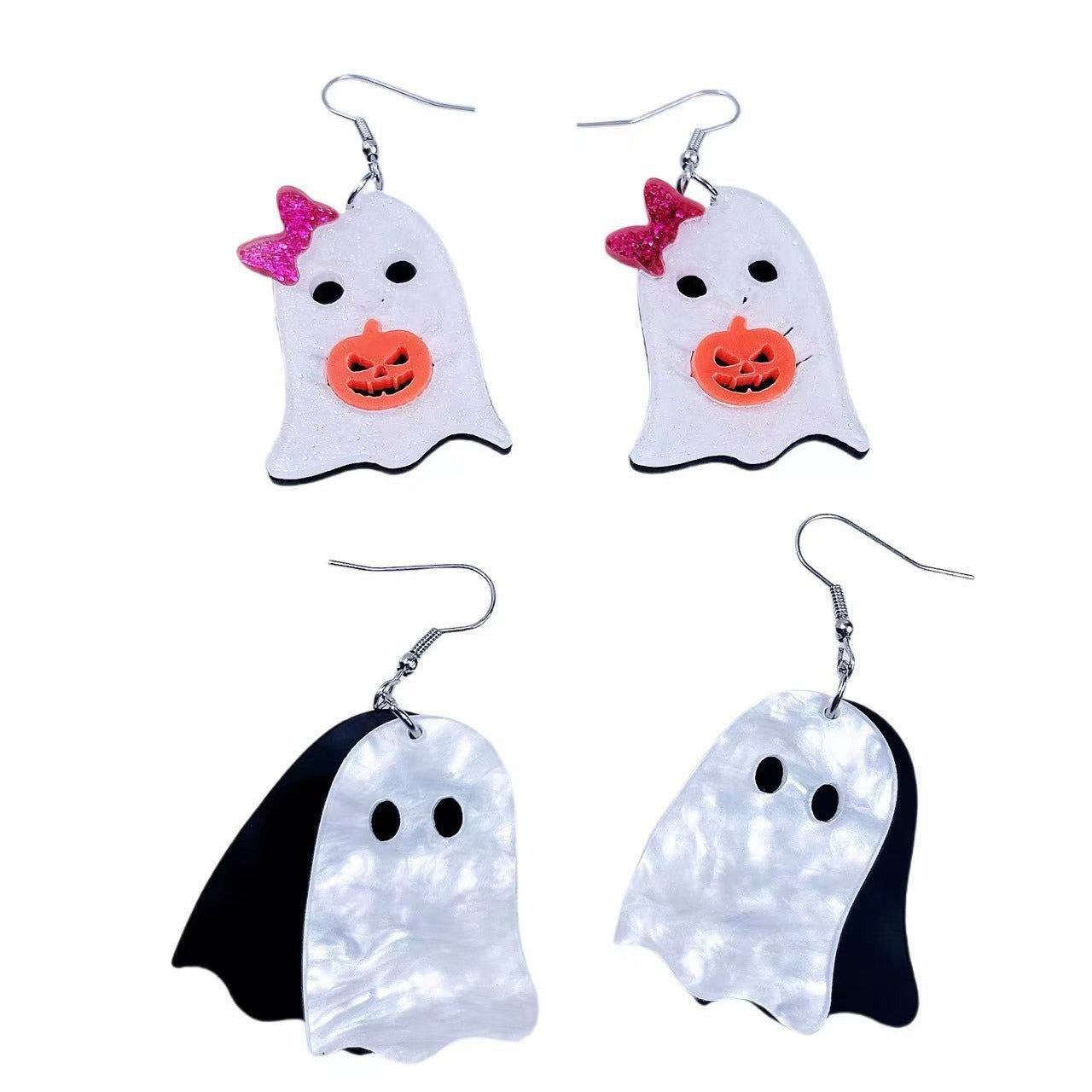 Wholesale Halloween Pumpkin Ghost Cartoon Acrylic Earrings ACC-ES-AnDao033