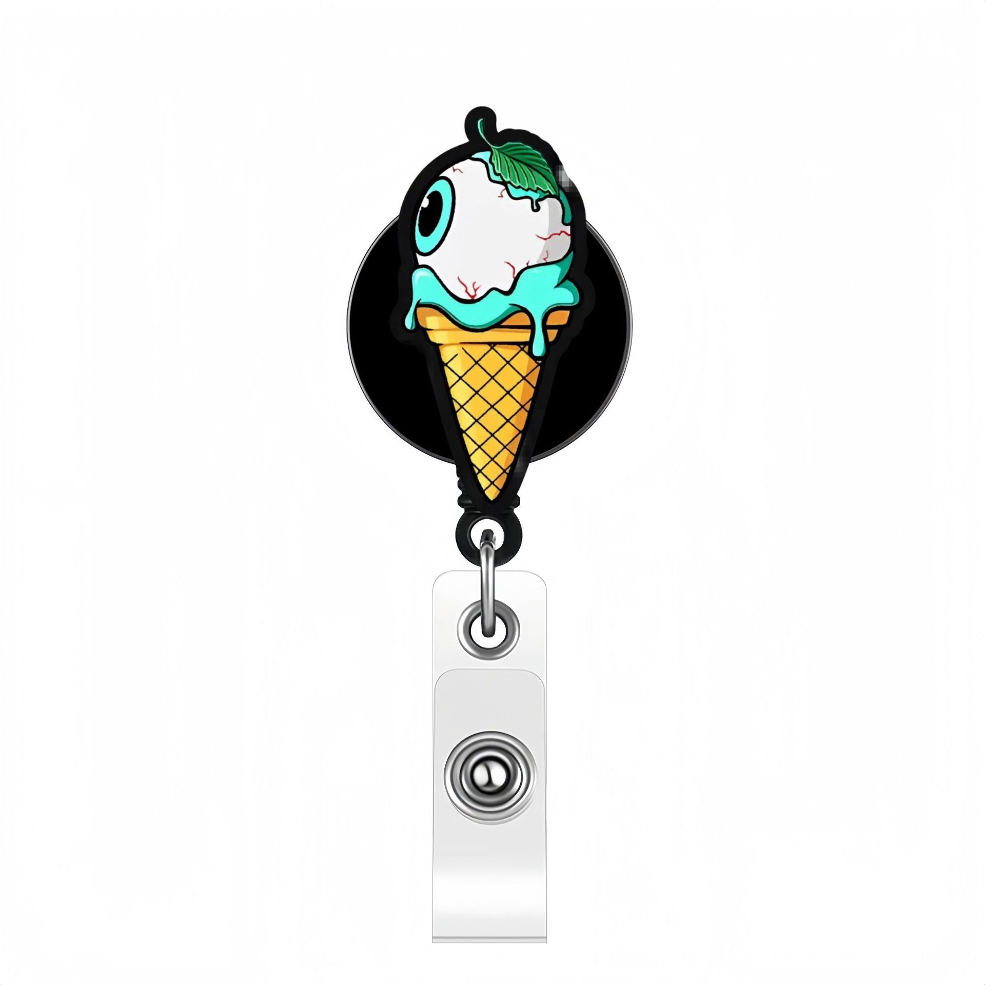 Wholesale Halloween Eyeball Acrylic Retractable Clip Badge Keychain