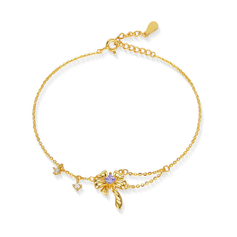 Wholesale Bow Zirconia Bracelet S925 Sterling Silver Earrings