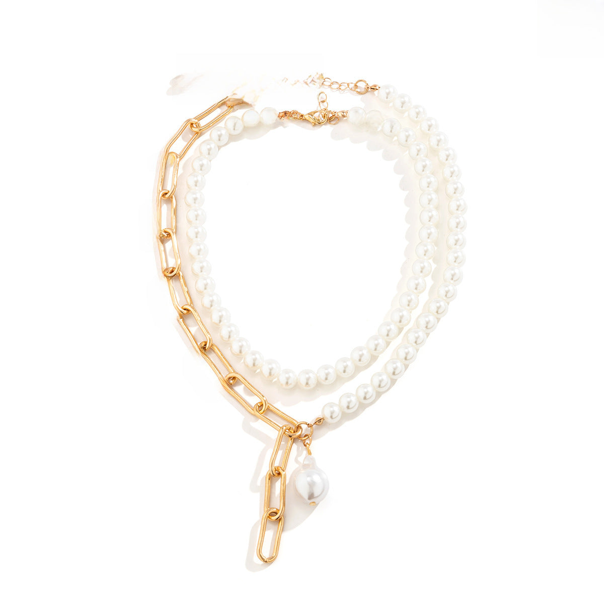 Wholesale Baroque shaped pearl necklace creative irregular chain clavicle necklace