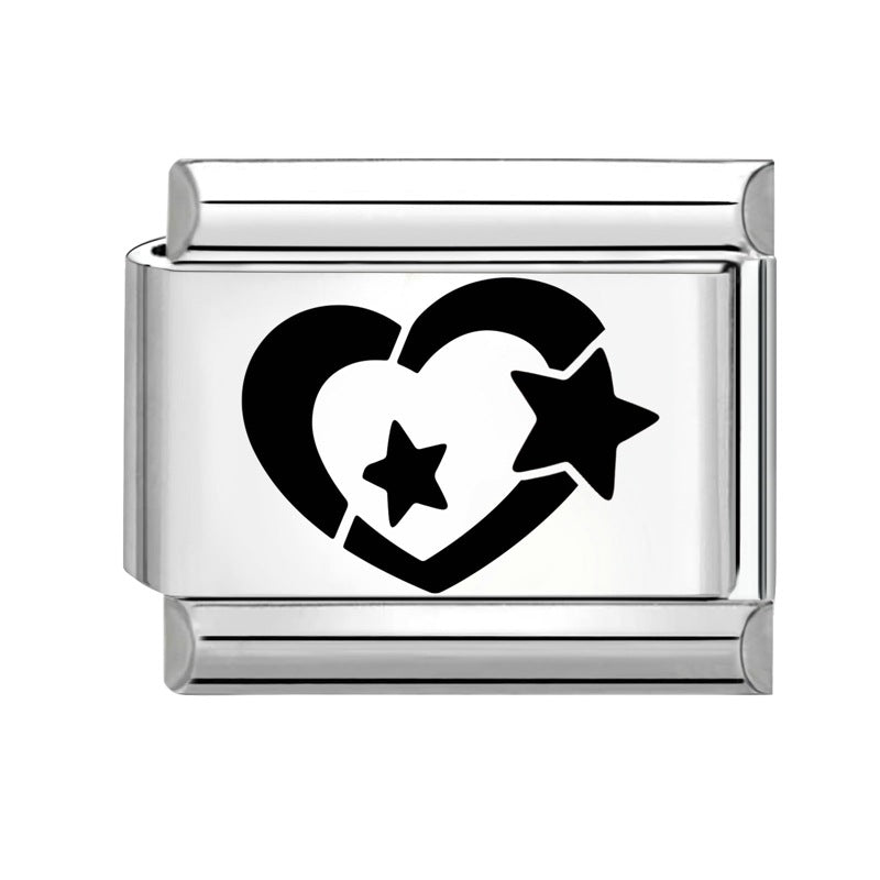 Wholesale 9mm Italian Charm Starter Bracelets DIY Black and white Creative Stainless Steel Composable Bracelet