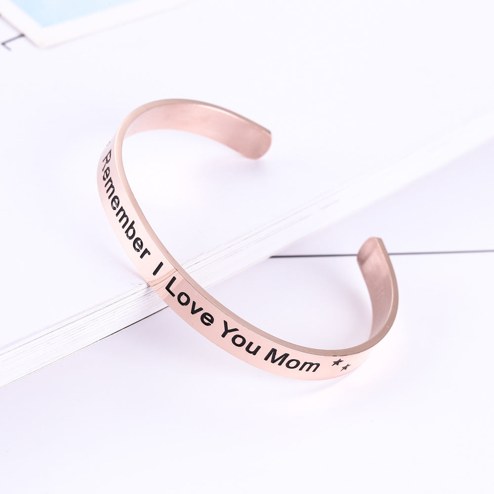Wholesale  Mother's Day stainless steel C- word bracelet