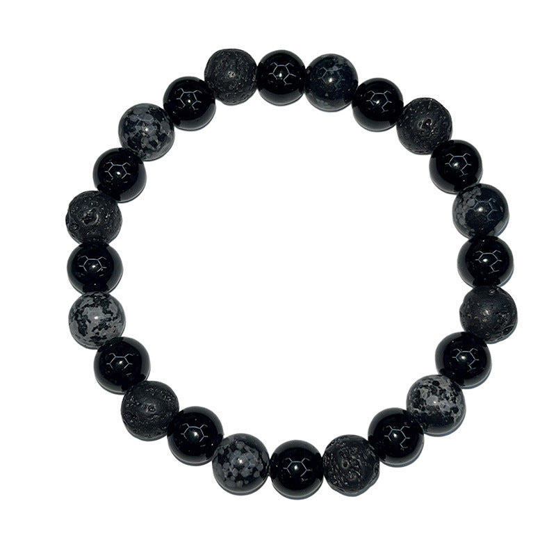 Wholesale Dark Style Obsidian Beaded Bracelet Natural Stone ACC-BT-NS002
