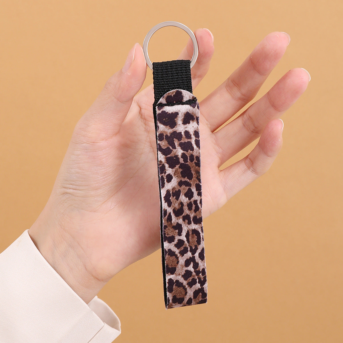 Wholesale Leopard Marble Fabric Lanyard Keychain