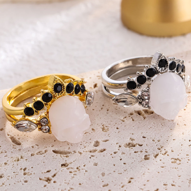Wholesale Crown Skull Ring Adjustable Rings ACC-RS-LR001