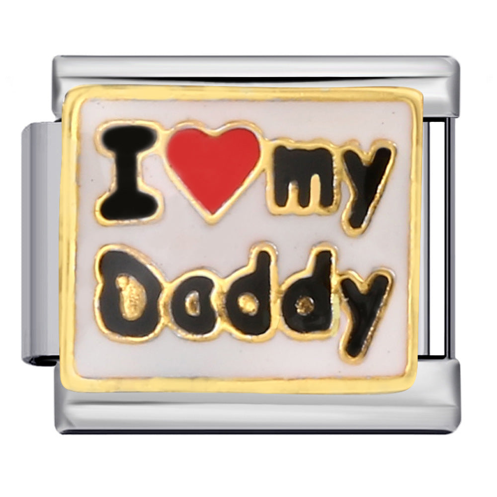 Wholesale Italian Charm Bracelet 9mm DIY Splicing Removable Love English Stainless Steel Composable Bracelet