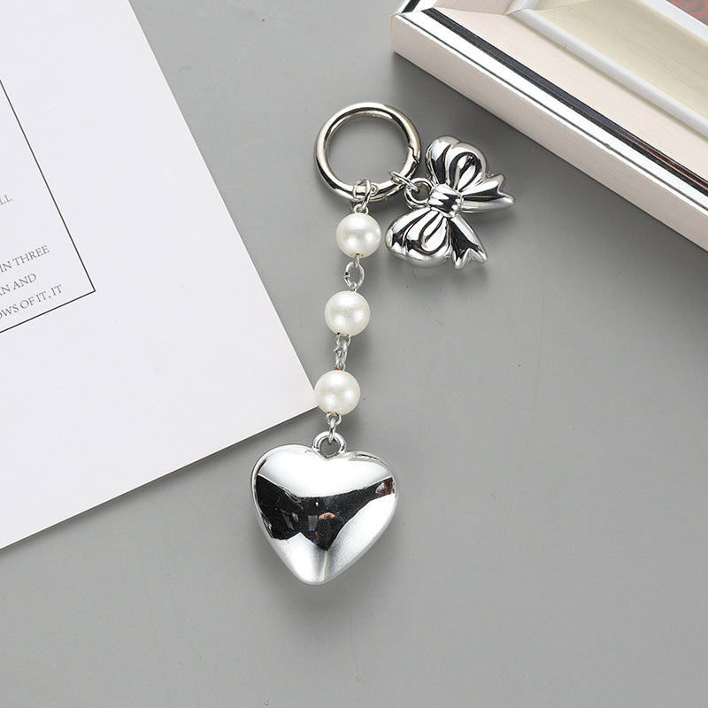 Wholesale Pearl butterfly metal keychain