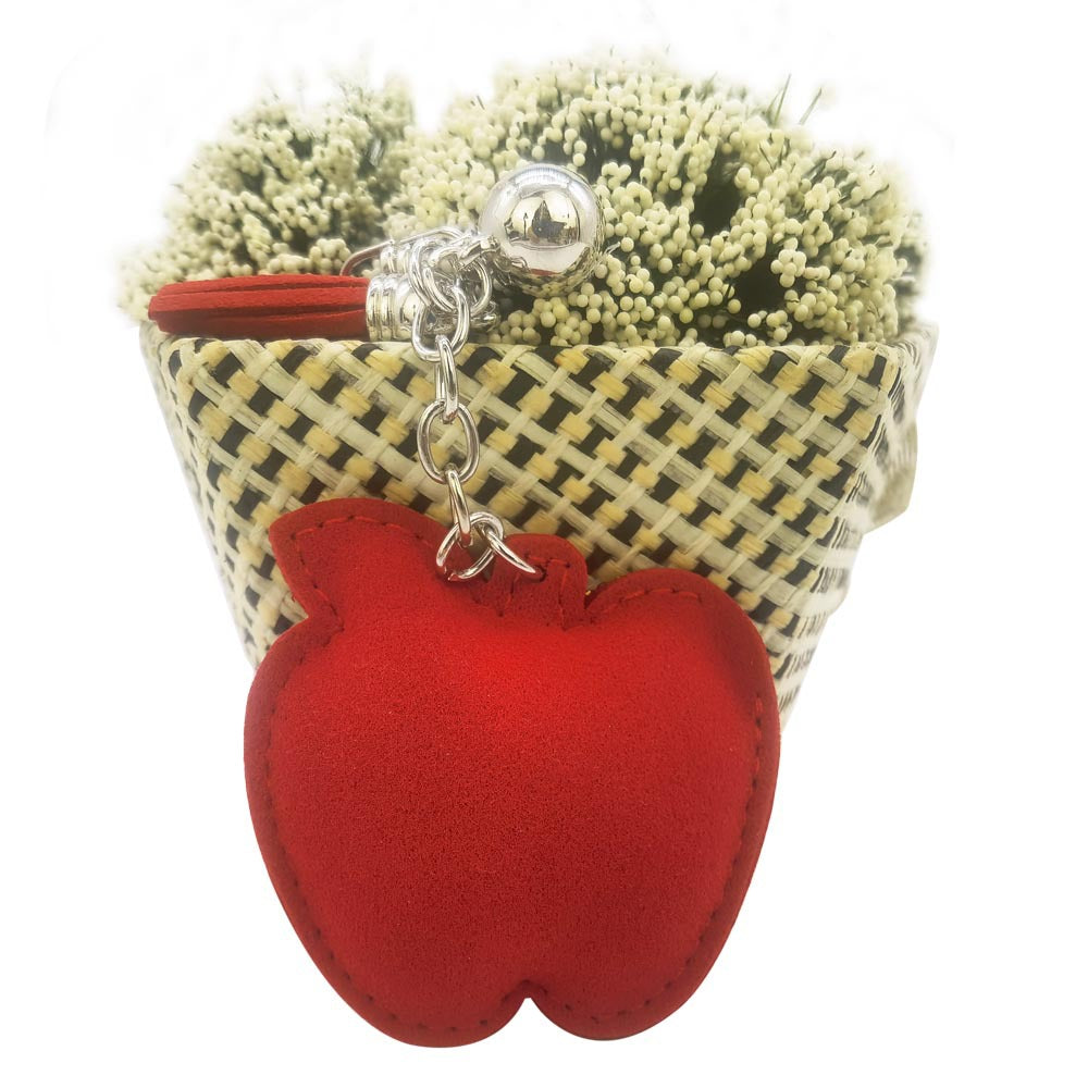 Wholesale  Creative  Velvet Diamond-encrusted Apple Keychain