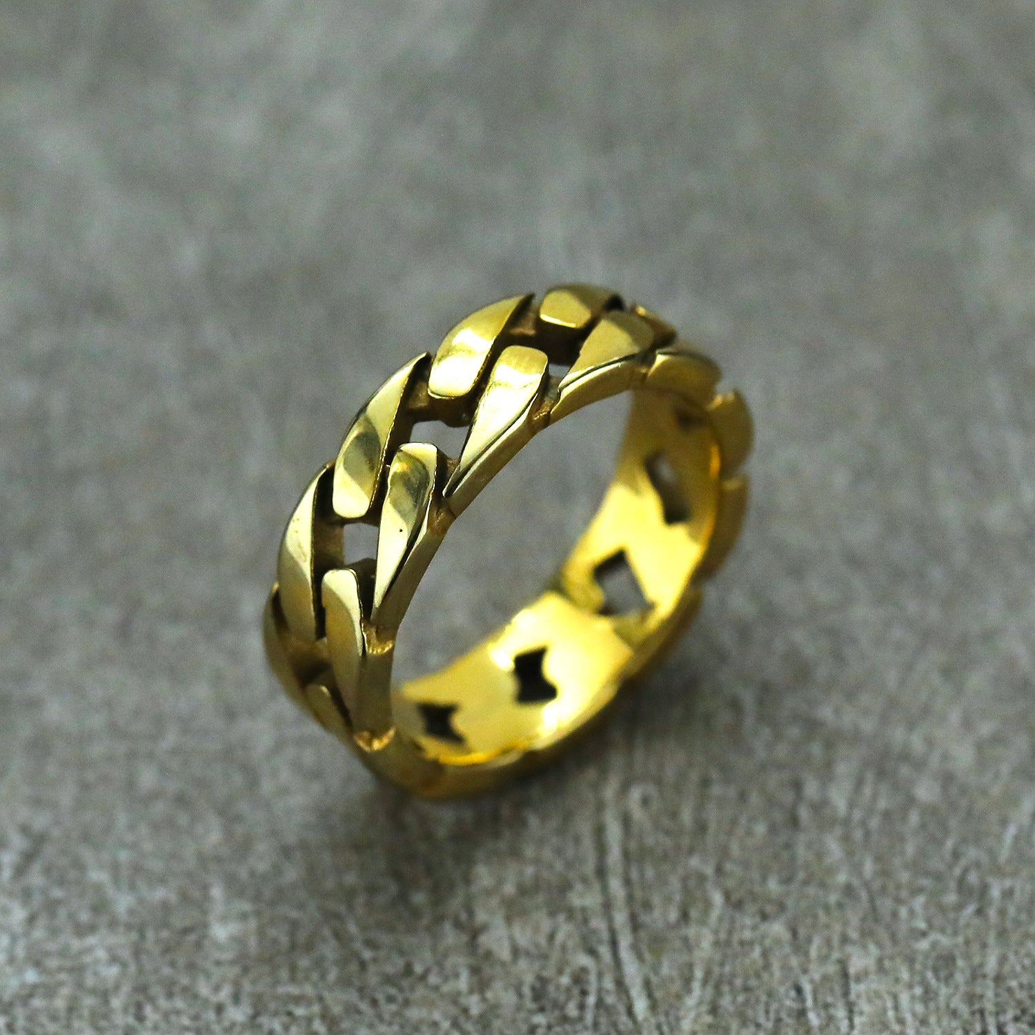 Wholesale Titanium Steel Ring Men's Stainless Steel Chain Ring ACC-RS-Hait005