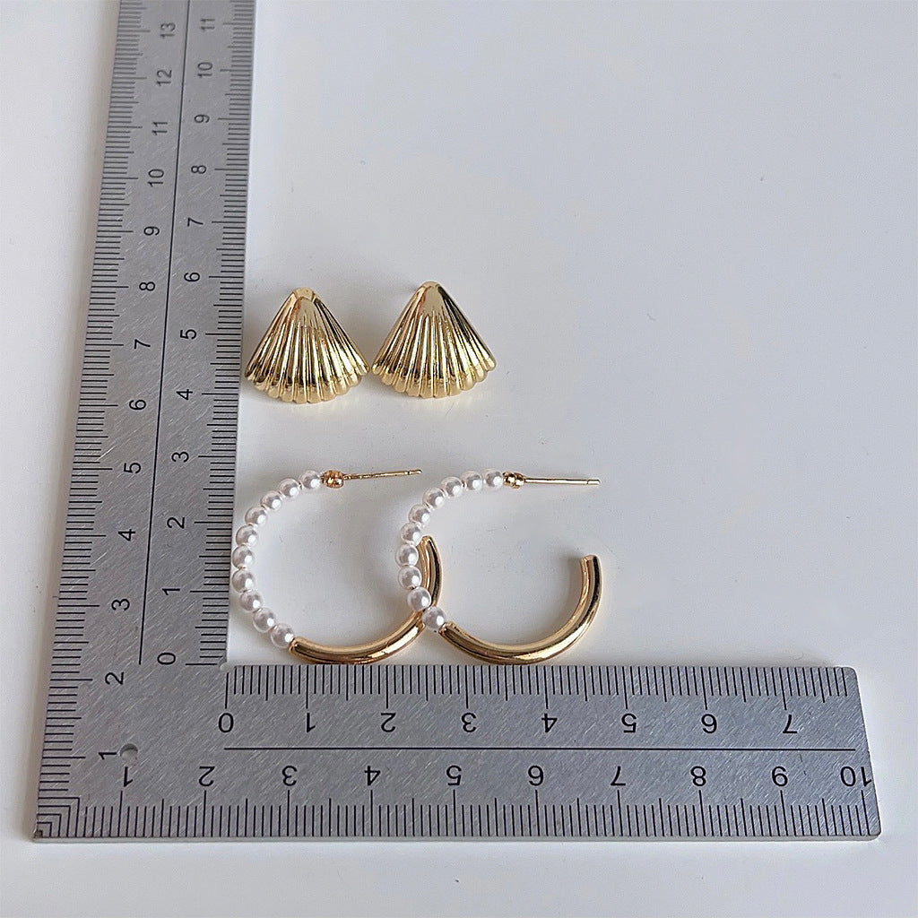 Wholesale Electroplating 14K Simple Geometric Earrings