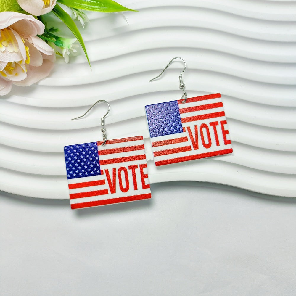 Wholesale 10pcs American Independence Day Earrings Love Stars Sun Flower Earrings ACC-ES-Qiyu006