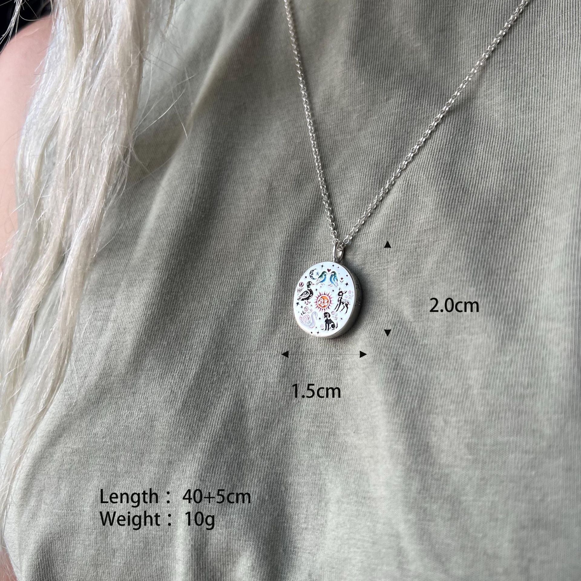 Wholesale Titanium steel painted oil drip rabbit dog necklace