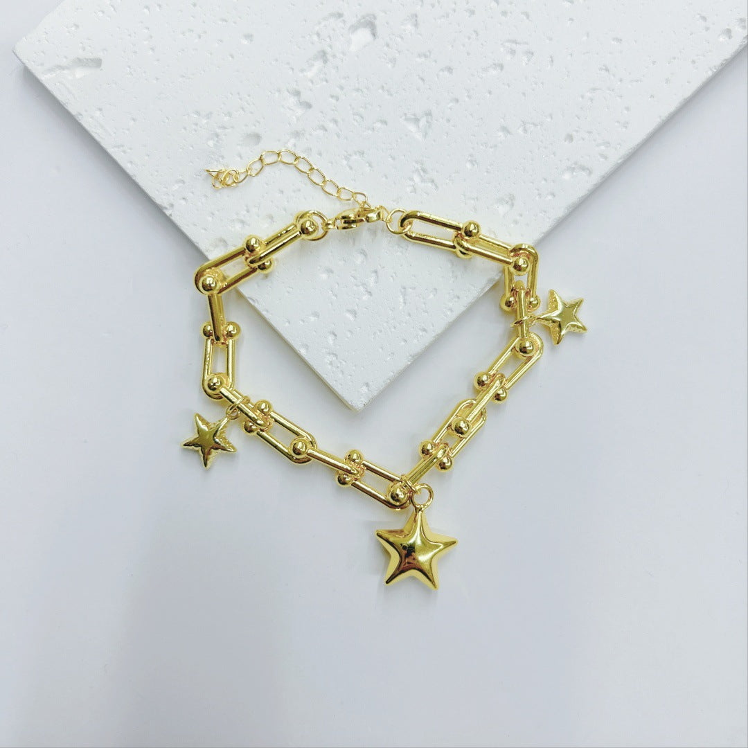 Wholesale  Retro Wings Love Heart &  Butterfly &  Five-pointed Star Horseshoe Bracelet