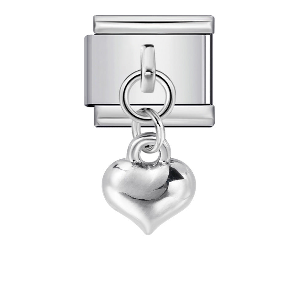 Wholesale Italian modular heart pendant DIY single hook bracelet