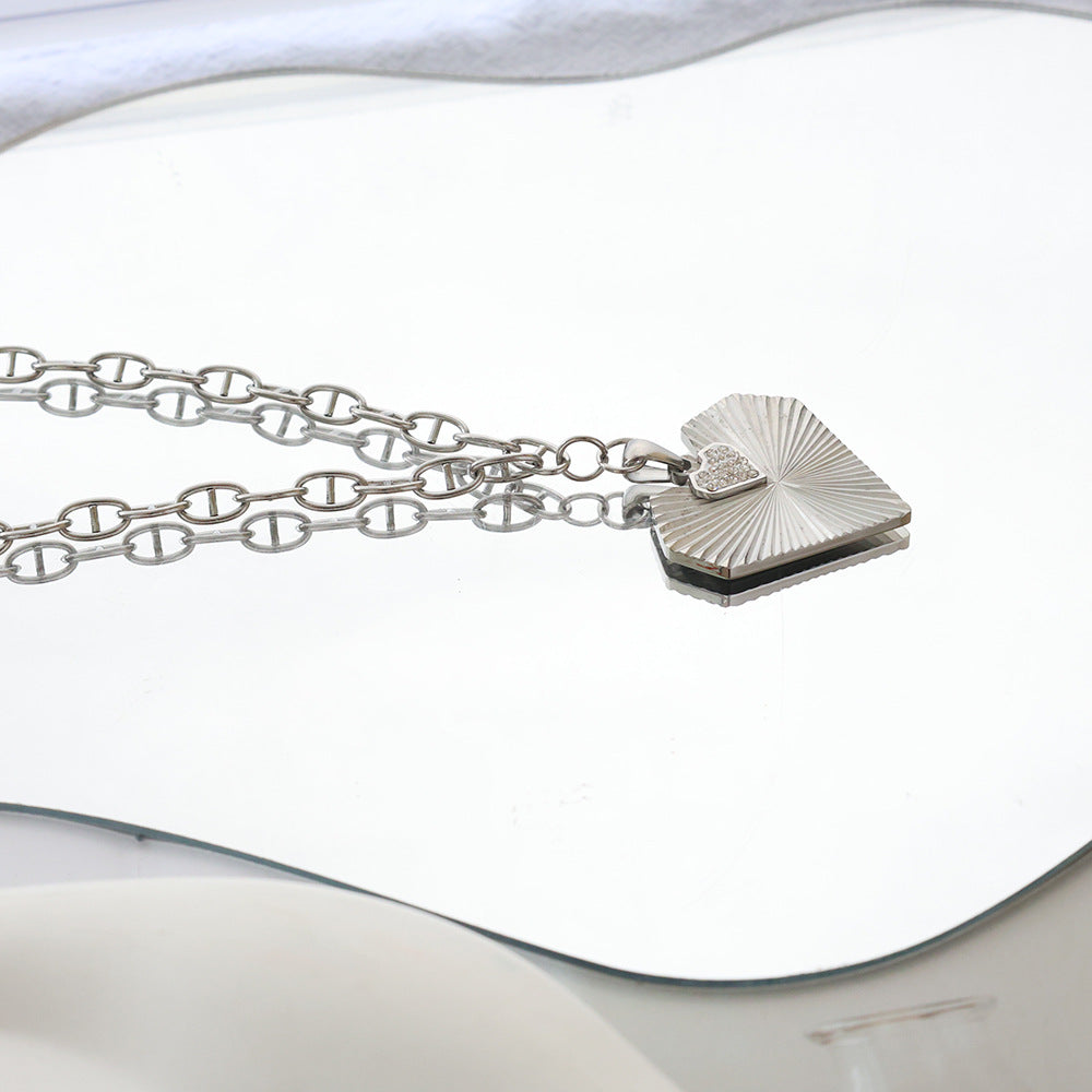 Wholesale Steel Titanium Heart Necklace