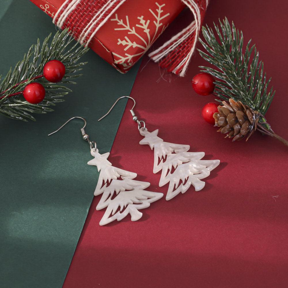 Wholesale Christmas-themed glittery acrylic earrings