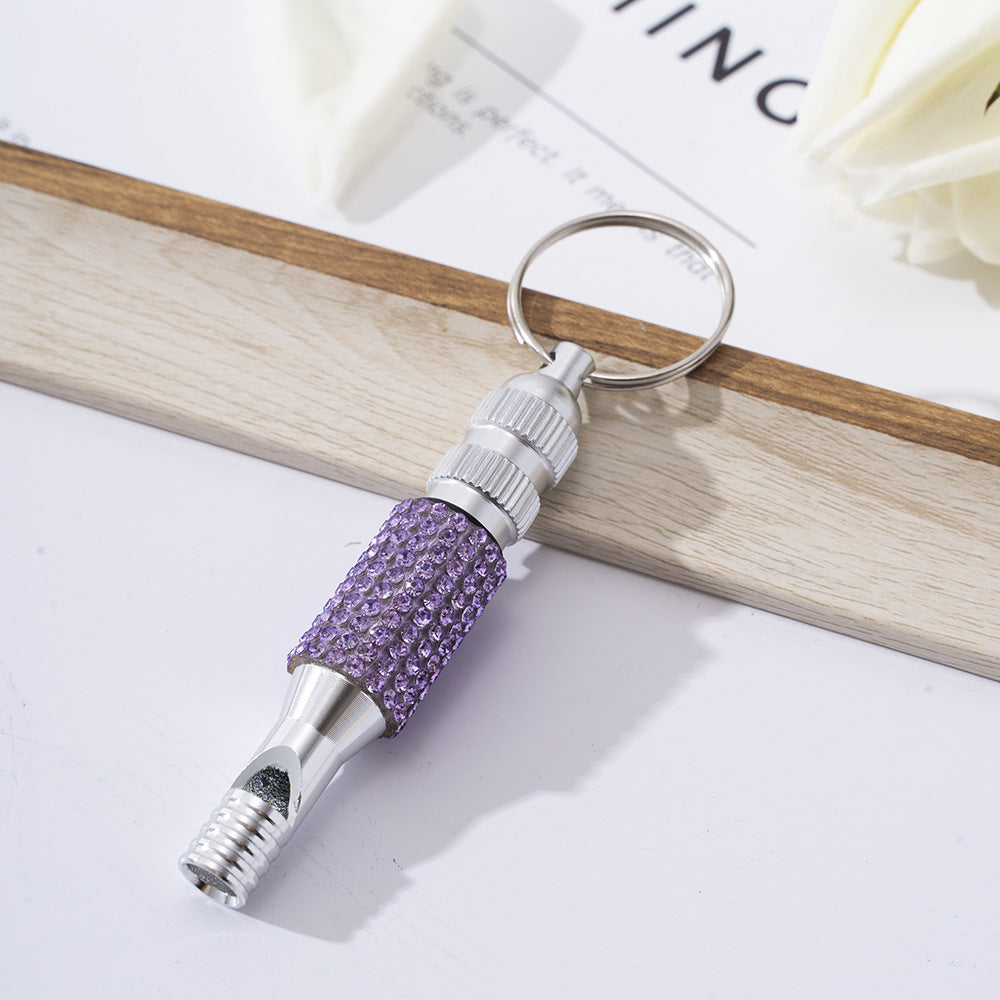 Wholesale Rhinestone Aluminum Whistle Outdoor Keychain ACC-KC-ZhiYa033