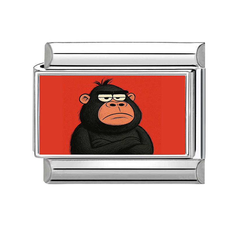 Wholesale Cartoon Monkey Modular Bracelet Stainless Steel Jewelry Accessory Gift Idea