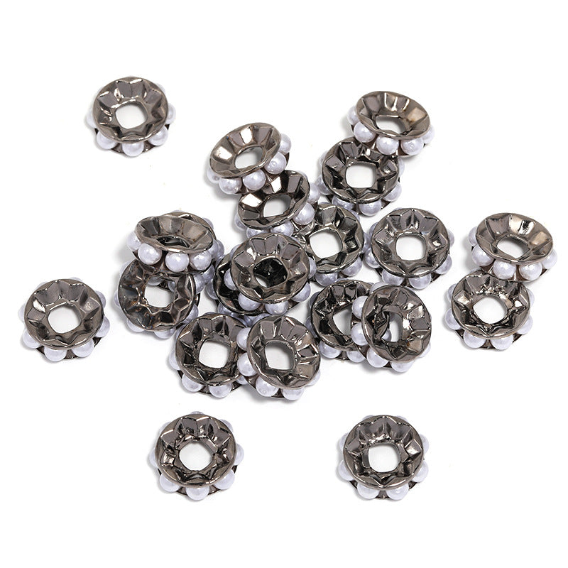 Wholesale 100pcs 17mm Round Straight Edge Diamond Ring Beaded DIY Accessories ACC-BDS-BLG064
