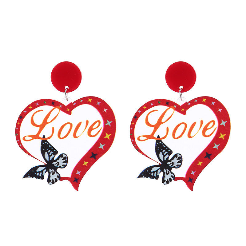 Wholesale Valentine's Day Flamingo Heart Earrings ACC-ES-ChouT010