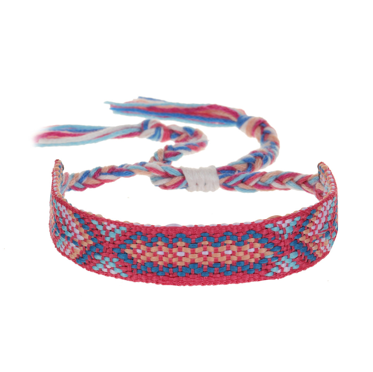 Wholesale Nepalese Style Handmade Friendship Rainbow Rope Adjustable Bracelet Jewelry Accessory Boutique Resale