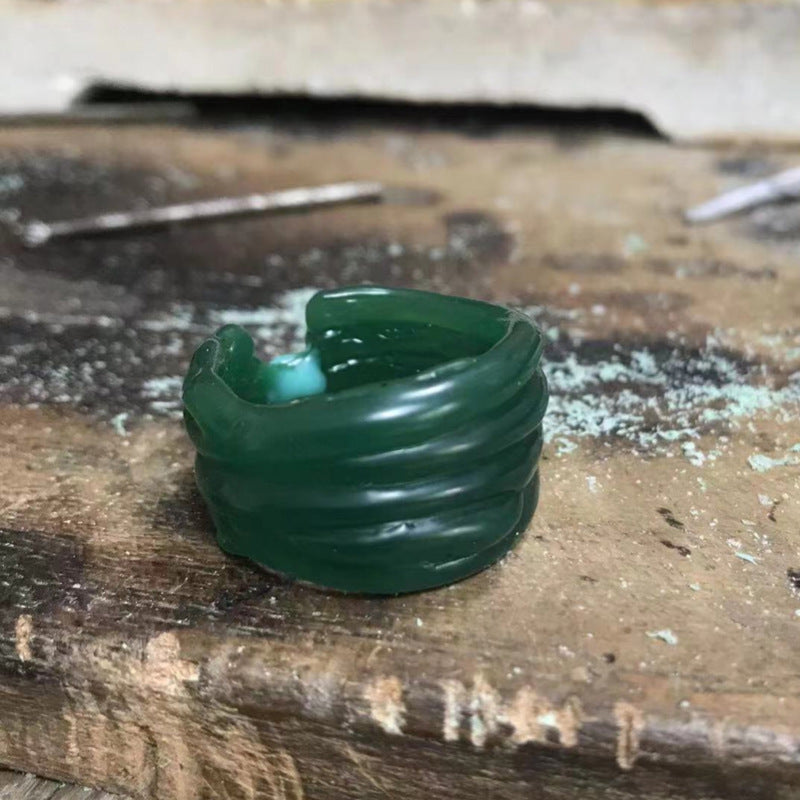 Wholesale S925 Sterling Silver Wax carving ring does not fade  ring