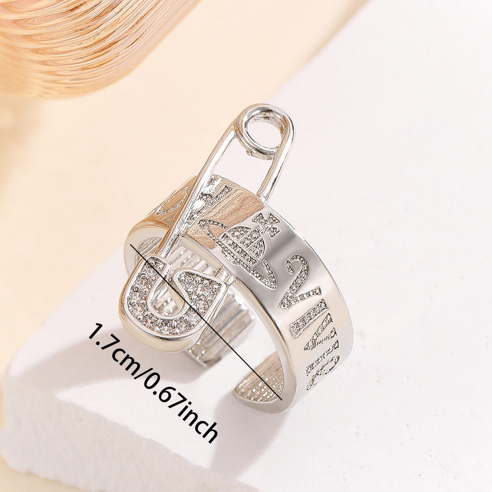 Wholesale Copper Zircon Saturn Ring Light Luxury Silver Electroplated Trendy Fashion Jewelry Accessory For Gift And Boutique Resale