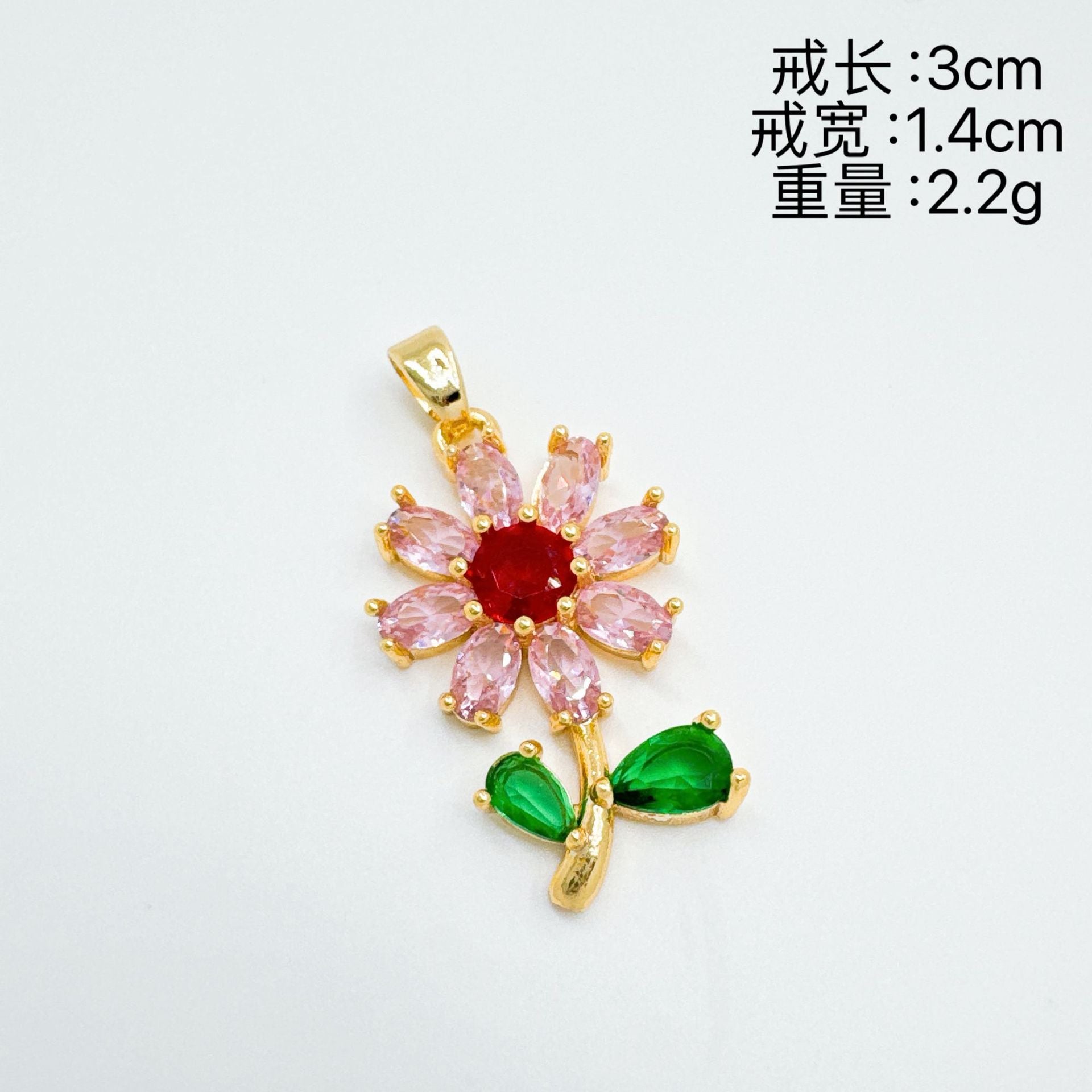 Wholesale Gold Plated Copper Zircon Necklace Sweet Cool Flower Pendant Boutique Resale