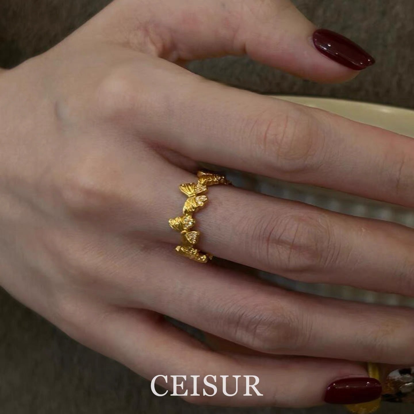 Wholesale Copper Vintage Star Cameo Ring Open Adjustable Jewelry Accessory for Resale