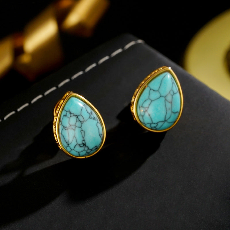 Wholesale  Drop Stone Inlaid Earrings Light Luxury Earrings