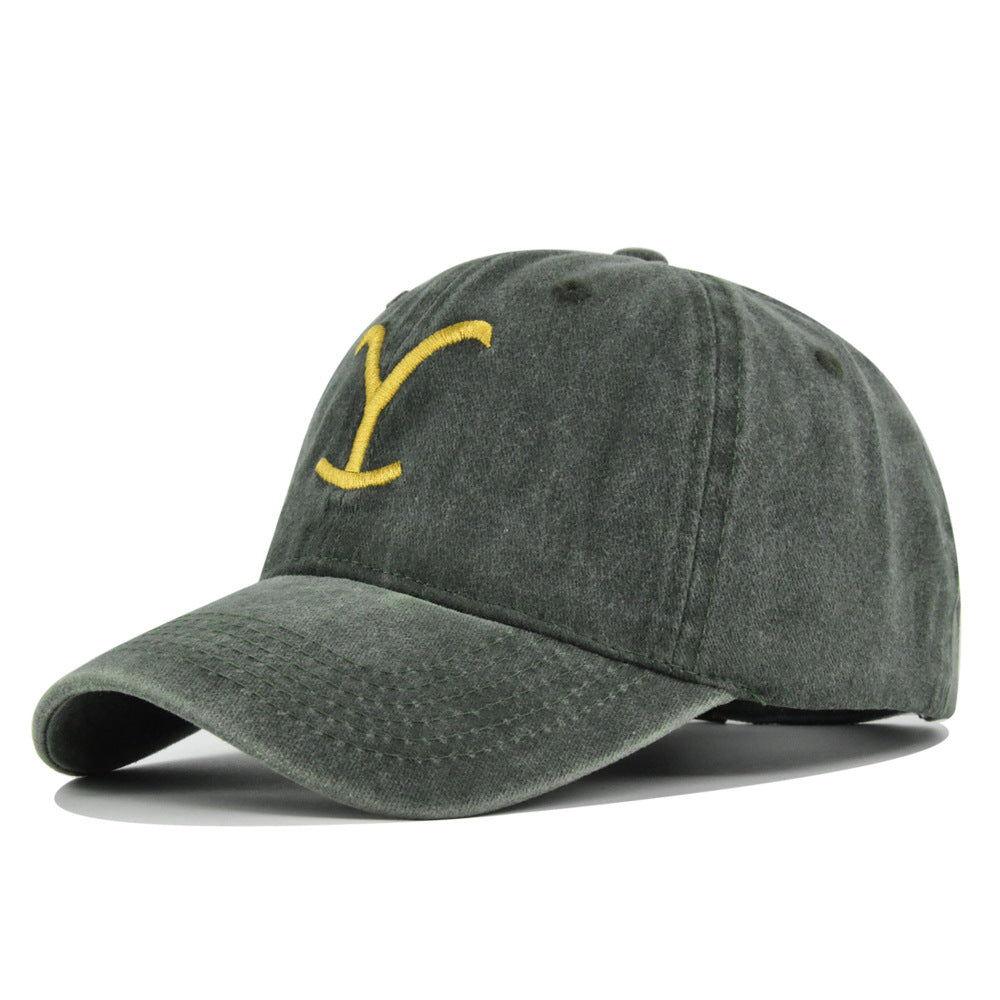 Wholesale Old embroidered sun-shading wide-brimmed ponytail baseball hat