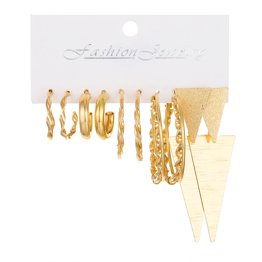 Wholesale Geometric Alloy Earrings Set ACC-ES-QW005