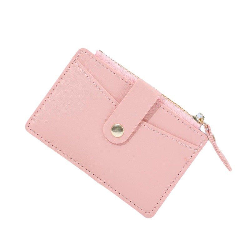 Wholesale PU Leather Multi Slot Zipper Card Wallet Black Fashion Accessory For Women