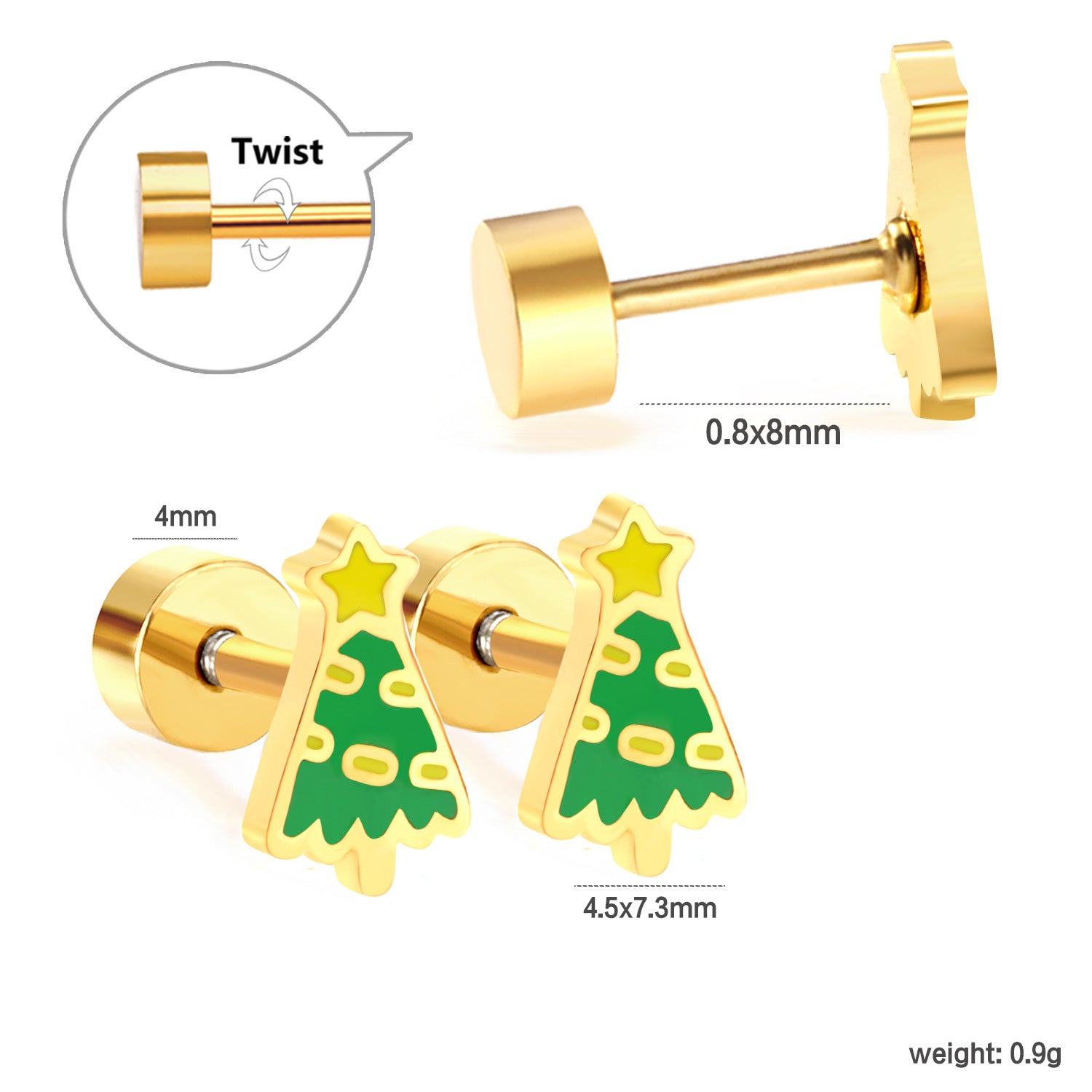 Wholesale versatile cute Christmas series stud earrings