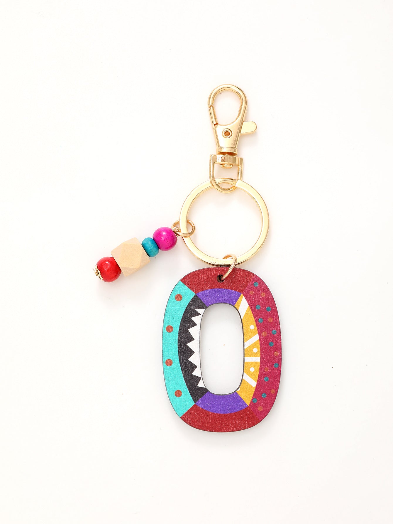 Wholesale Trendy Alphabet Bead Keychain Wooden Car Key Accessory Gift Boutique Resale