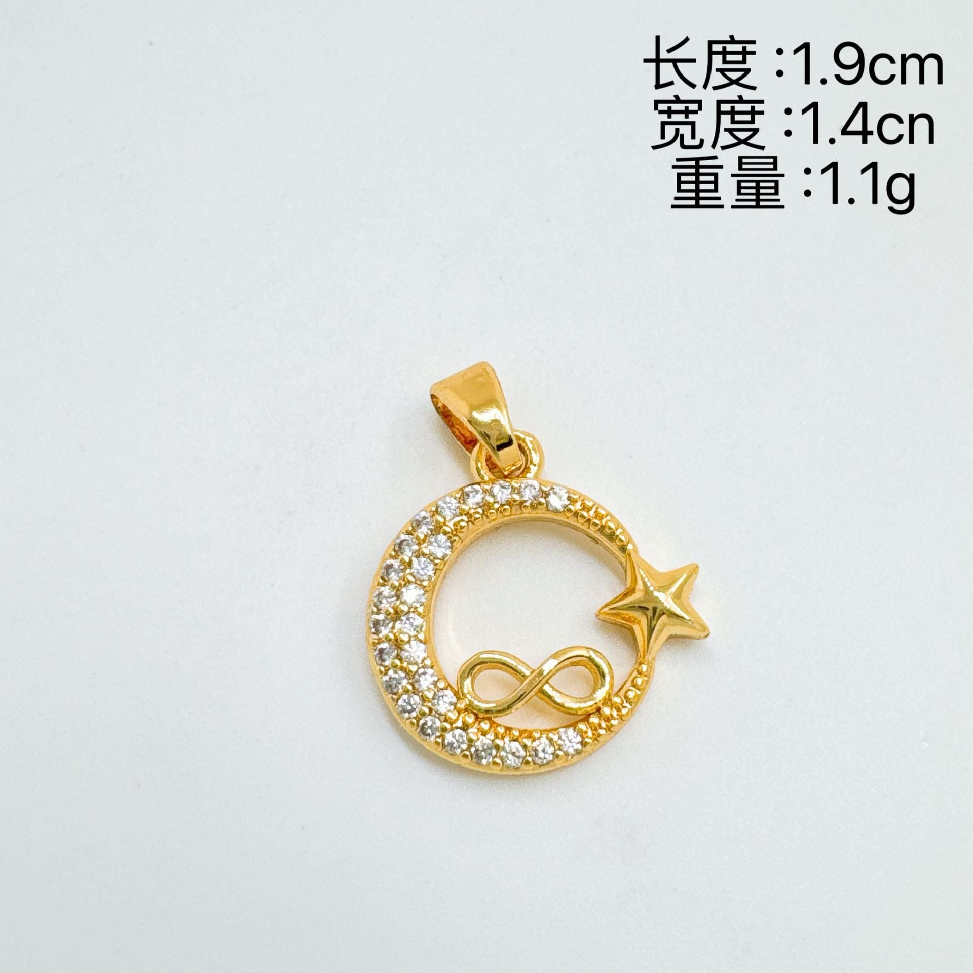 Wholesale Hip-Hop Ins Style Gold Plated Zircon Pendant Necklace for Women Fashion Accessory Boutique Resale