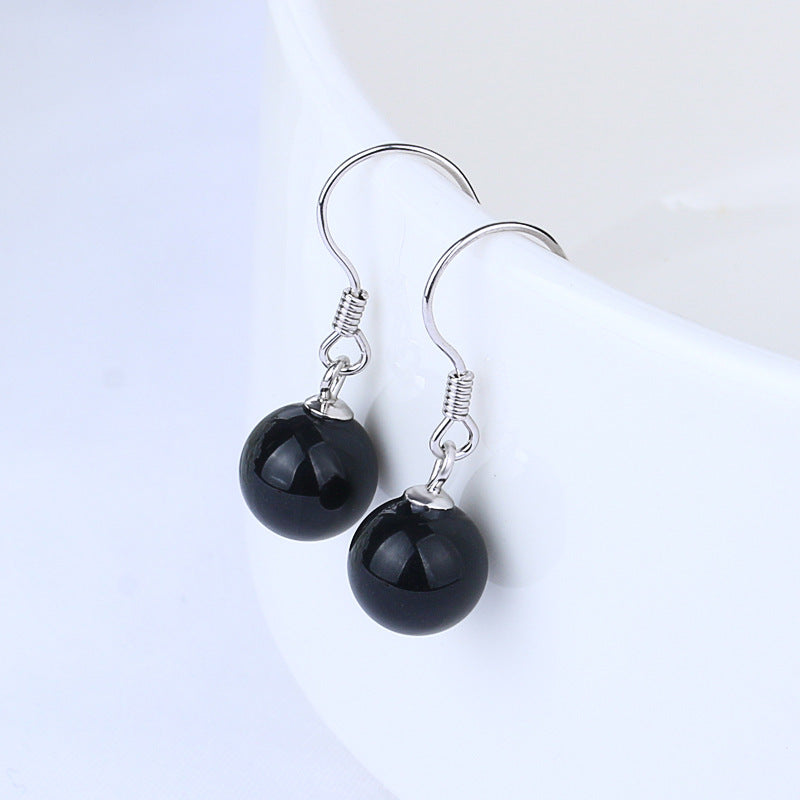 Wholesale  Natural Agate S925 Silver Earrings