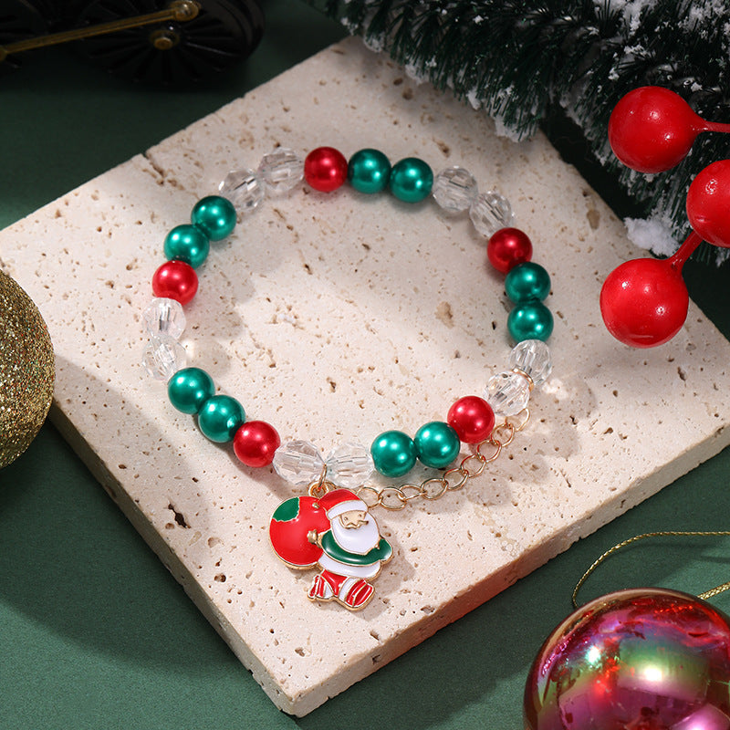 Wholesale Christmas Gift Beaded Letter Elastic Bracelet suit