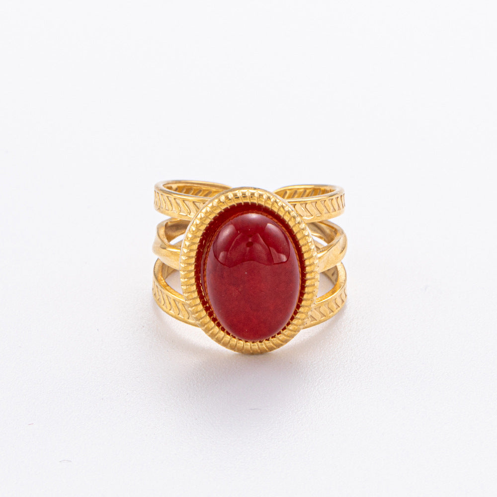 Wholesale Stainless Steel Electroplated 18K Gold Light Luxury Rings ACC-RS-LLT007