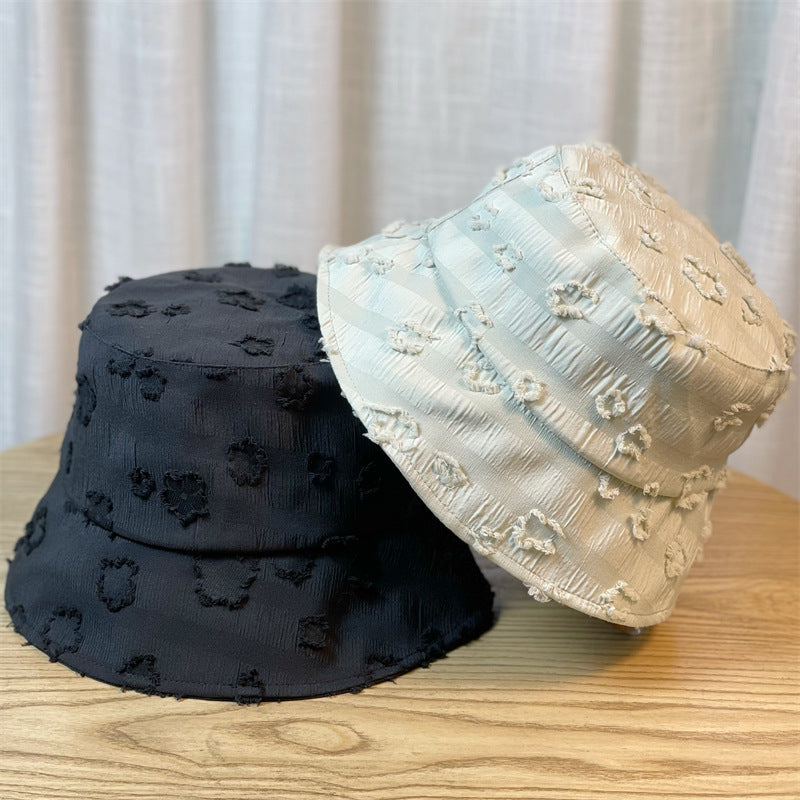 Wholesale Simple black and white flower bucket hat