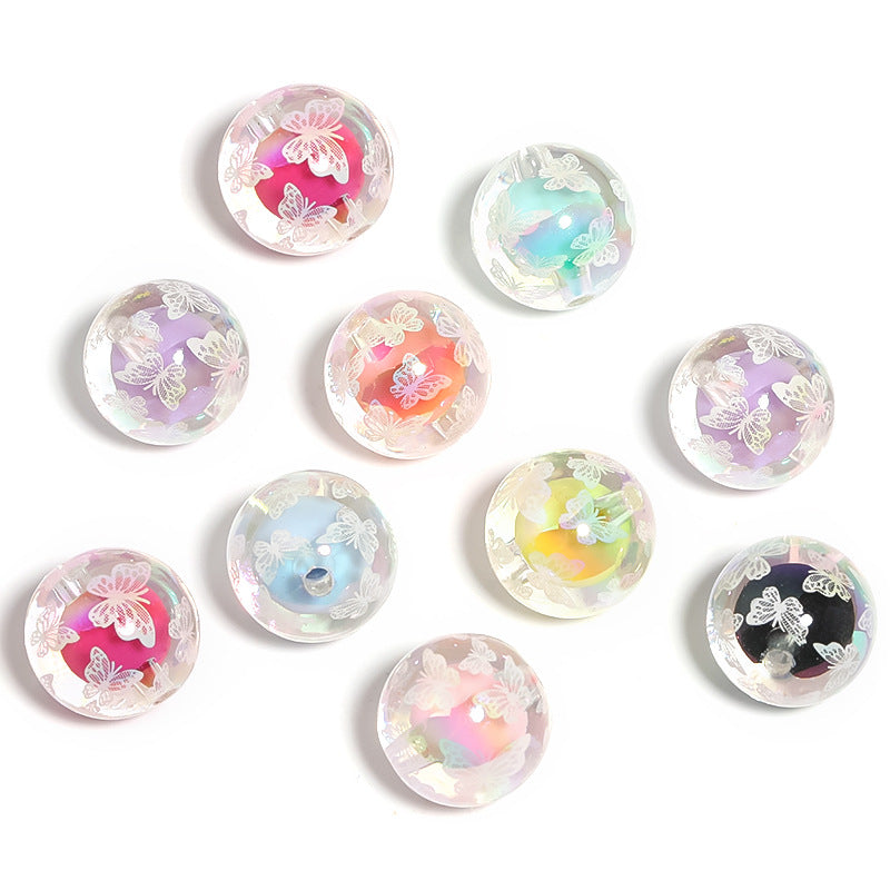 Wholesale 100pcs/pack High Transmittance 16mm Butterfly Strawberry Acrylic Beads DIY Bead Accessories