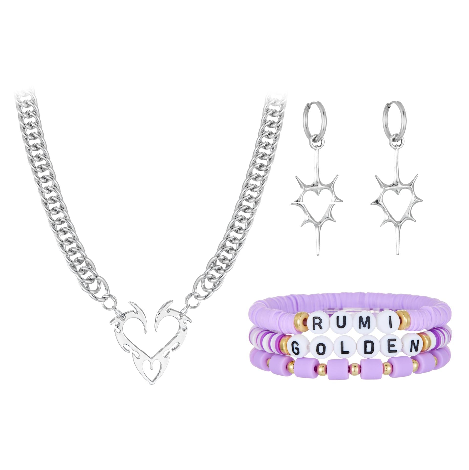 Wholesale Anime alloy polymer clay letter necklace bracelet set