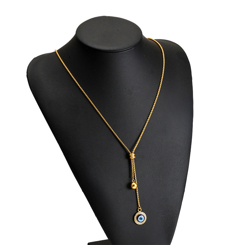 Großhandel 18k Gold Edelstahl Halsketten Teufelsaugenpullover Kette