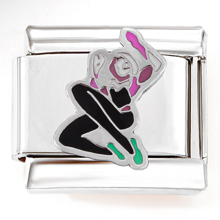 Wholesale Italian Charm Bracelet 9mm DIY Splicing Mountaineering Team Sunflower Stainless Steel Composable Bracelet