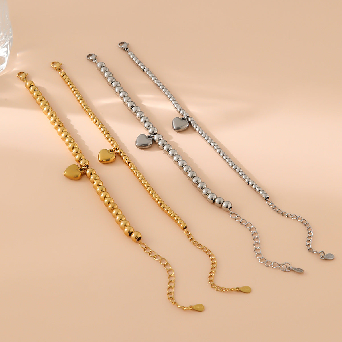 Bracelet en gros en acier inoxydable Bracelet perlé en or