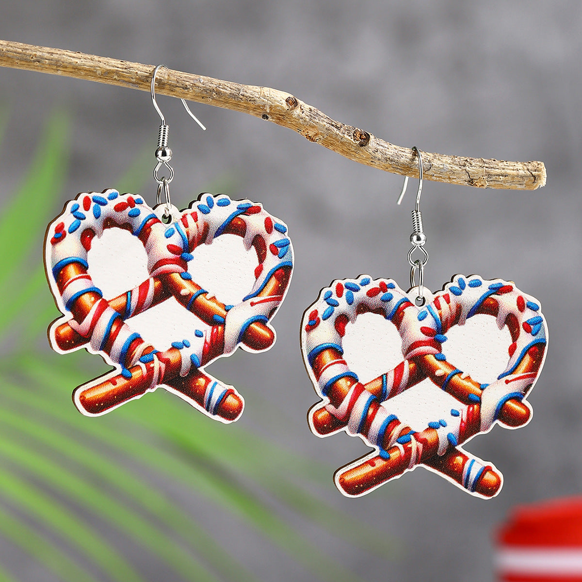 Wholesale  Independence Day Elements Wooden Earrings
