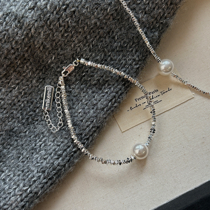 Wholesale  Silver Pearl Necklace Clavicle Chain