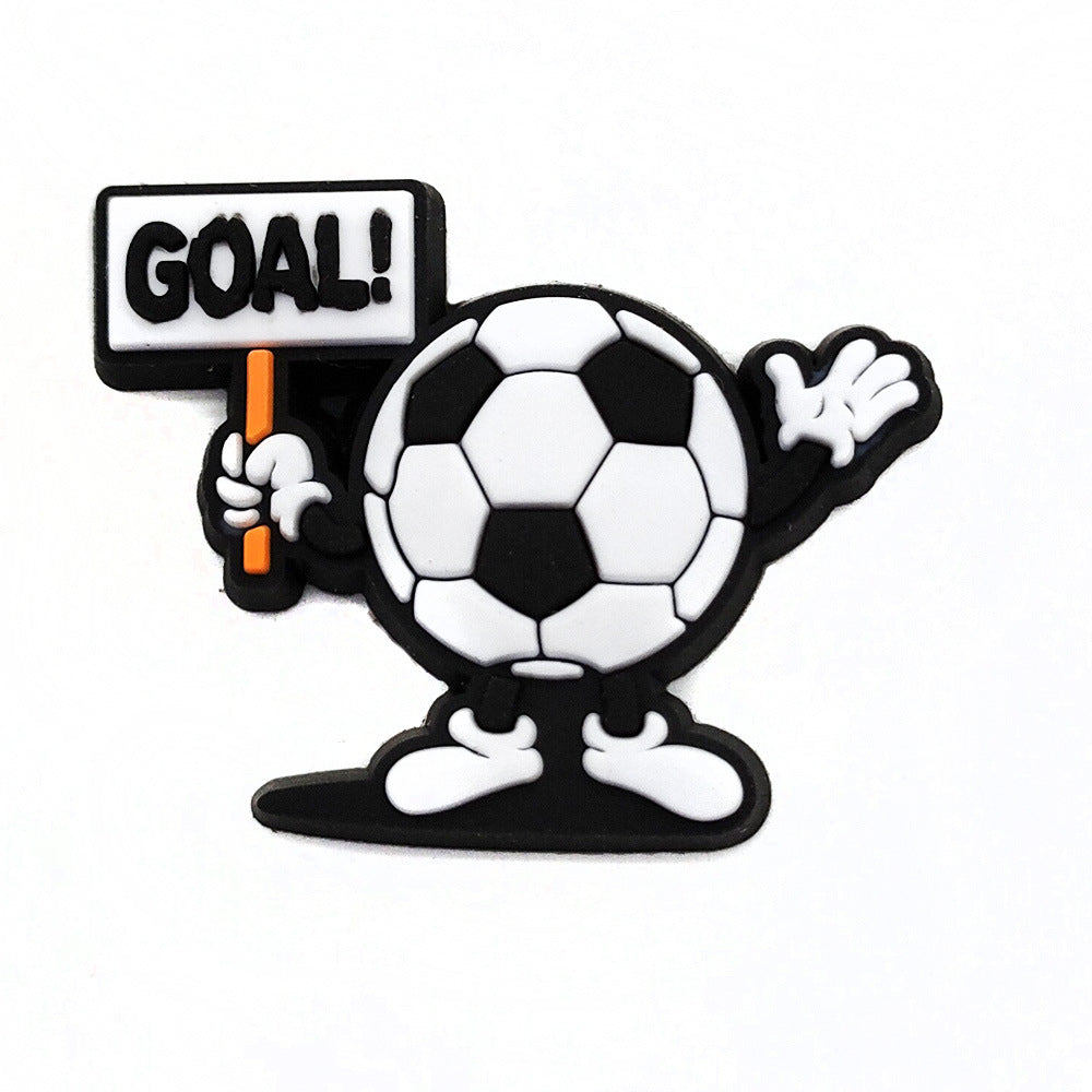 Wholesale 10pcs Football Sports Series Hole Shoe Flower Buckle Shoes Charms