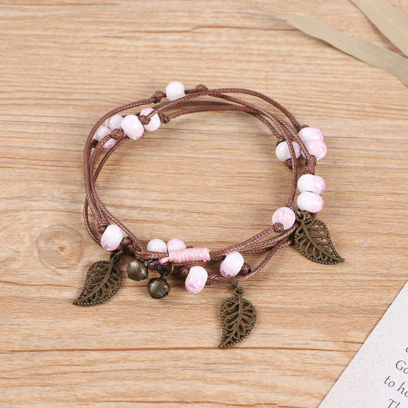 Wholesale Vintage Bohemian Forest Style Ceramic Bracelet Multi-circle Bracelet Layered Bracelet Set ACC-BT-Luox001