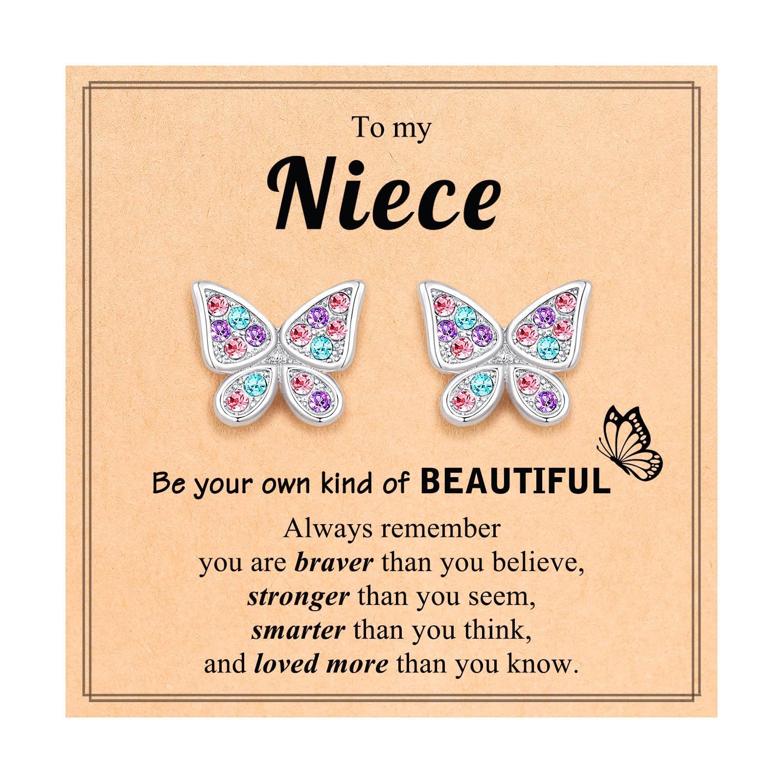 Wholesale Butterfly  Colorful Gemstone Earrings